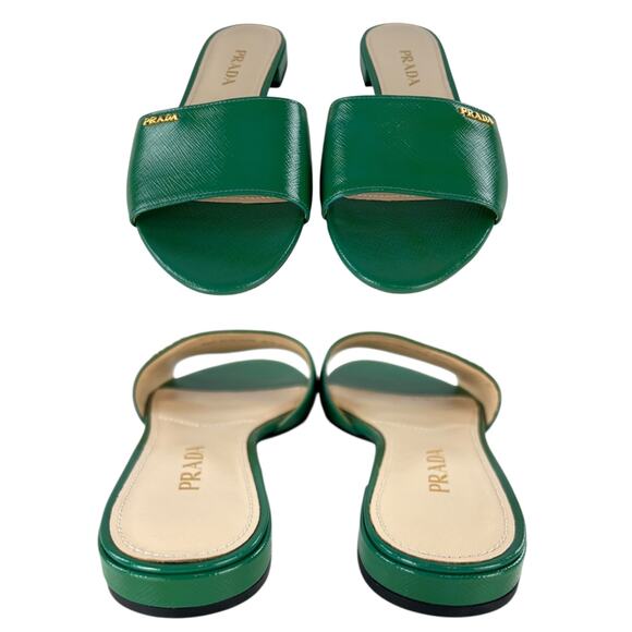 Prada Saffiano Leather Sandals - Picture 4 of 7